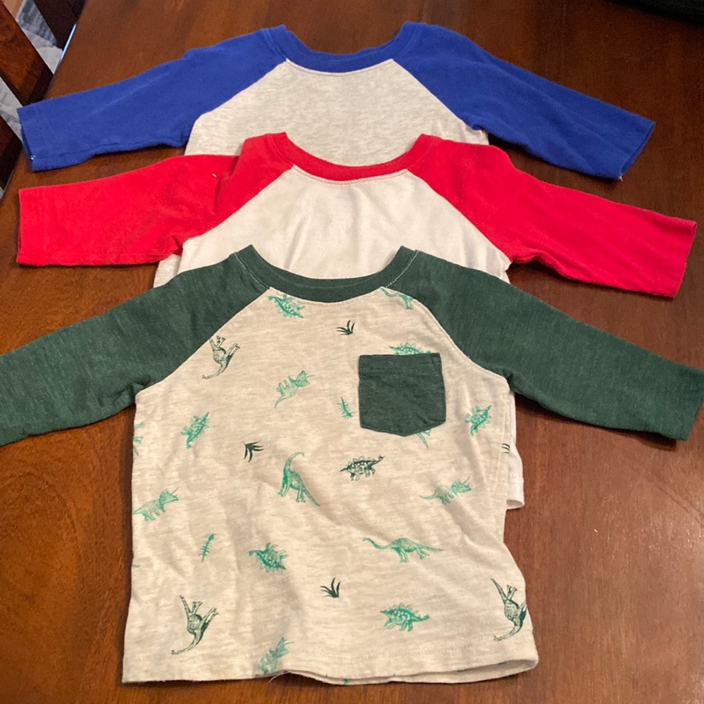 Old Navy 3/4 sleeve shirts, sz 12-18 mo, lot of 3